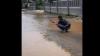 Geram Jalan Rusak, Warga Pangauban KBB Protes dengan Mancing di Genangan