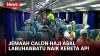 Perdana! Jemaah Calon Haji Asal Labuhanbatu Naik Kereta Api Menuju Asrama Haji