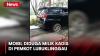 Arogan! Mobil Dinas Pejabat Nekat Lintasi Jalan Baru Dicor di Musi Rawas