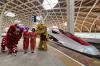 Tahun Baru Imlek, Naik Kereta Cepat Whoosh Hari Ini Disambut Barongsai Merah dan Kuning