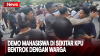 Massa Tutup Jalan dan Bakar Ban, Demo Mahasiswa di Sekitar KPU Bentrok dengan Warga