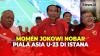 Gaya Presiden Jokowi dan Para Menteri Nobar Indonesia vs Uzbekistan di Istana