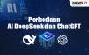 Infografis Perbedaan AI DeepSeek dan ChatGPT