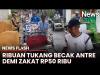 Ribuan Tukang Becak Rela Antre demi Zakat Rp50.000, Ini Potretnya