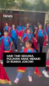 Hari Tari Sedunia, Puluhan Anak Menari di Rumah Jokowi