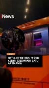 Detik-Detik Bus Persik Kediri Dilempari Batu Aremania
