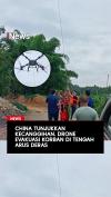 China Tunjukkan Kecanggihan Drone Evakuasi Korban di Tengah Arus Deras