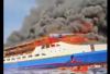 TNI AL Evakuasi Korban KM Barcelona 5 yang Terbakar di Perairan Talise Minahasa Utara