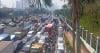 Ribuan Buruh Demo di Depan DPR, Lalin Gatsu Arah Slipi Macet Pagi Ini