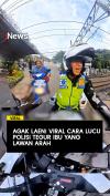 Agak Laen! Viral Cara Lucu Polisi Tegur Ibu yang Lawan Arah