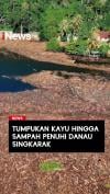 Tumpukan Kayu hingga Sampah Penuhi Danau Singkarak