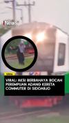 Viral Aksi Berbahaya Bocah Perempuan Adang Kereta Commuter di Sidoarjo