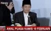 Hasil Sidang Isbat Puasa 2026, Ini Dasar Hukum Penetapan 1 Ramadan Jatuh 19 Februari