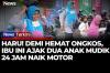 Demi Hemat Mudik Lebaran, Ibu Ini Motoran 24 Jam Bawa 2 Anak Pulang Kampung