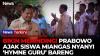 Saat Prabowo Ajak Siswa SMKN 2 Talaud Nyanyi Hymne Guru