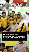 Momen Prabowo Kunjungi SMP 111 Jakarta, Santap MBG Bareng Siswa