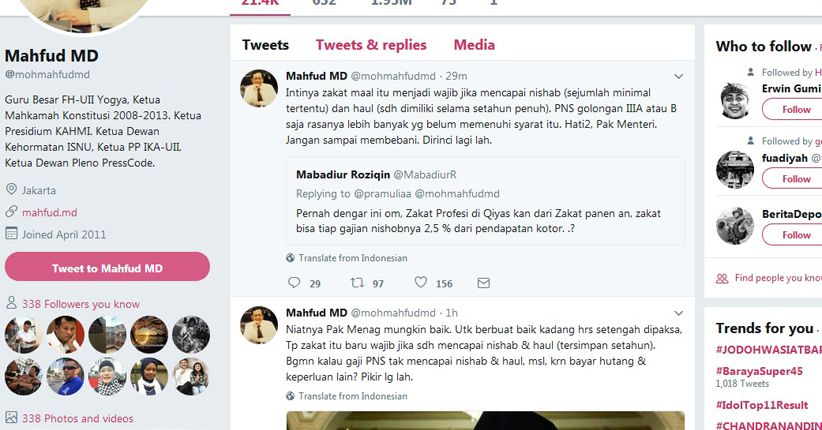 Mahfud MD Minta Pemerintah Pikir Ulang Pemotongan Gaji PNS Muslim