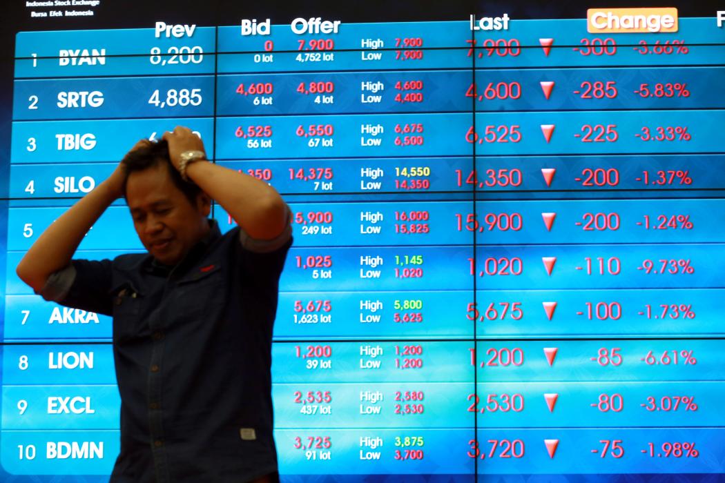 IHSG Tergelincir ke Zona Merah, Rupiah Parkir di Rp14.141 per Dolar AS
