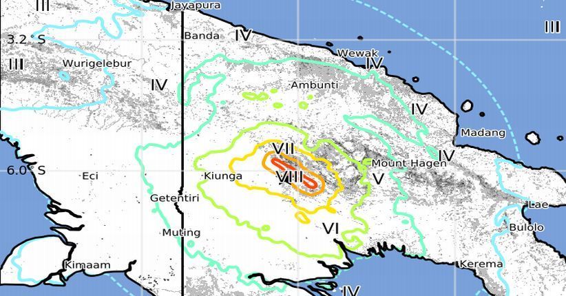 Gempa 7,5 SR di Papua Nugini, Belum Ada Laporan Korban dan Kerusakan