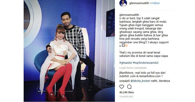 Ghea Tereliminasi dari Indonesian Idol, Glenn: I Always Support You