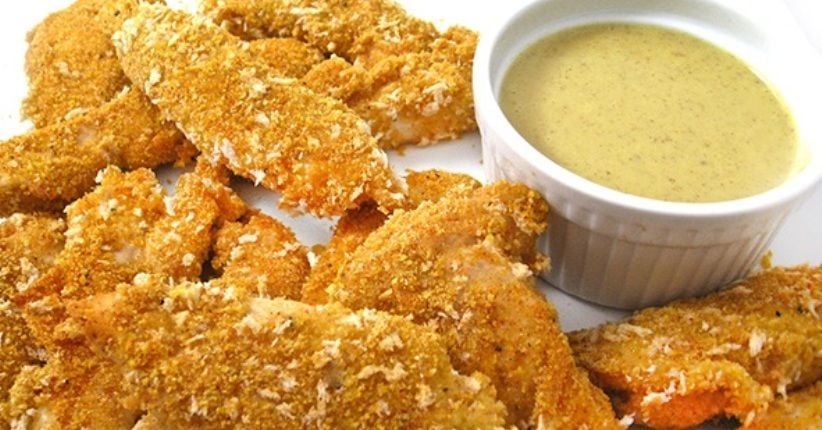 Makan Malam dengan Menu Spesial Chicken Tenders Saus Mustard
