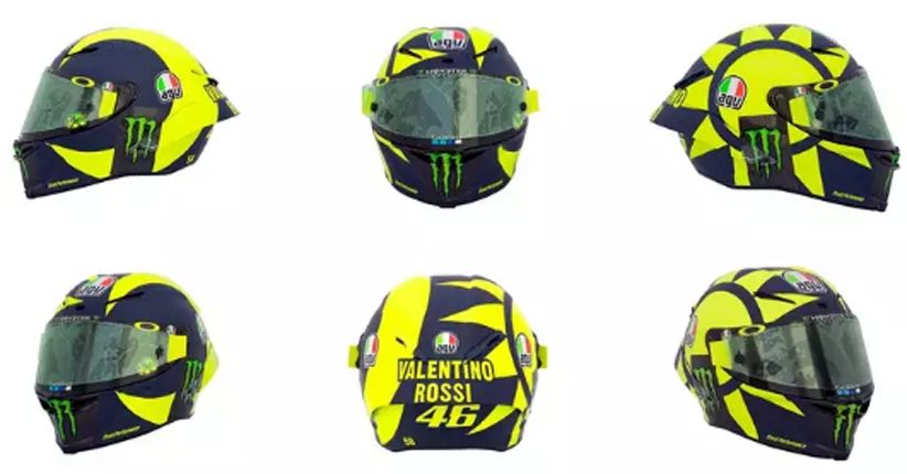 Terlihat Kokoh, Desain Helm Valentino Rossi Dibuat Lebih Sederhana