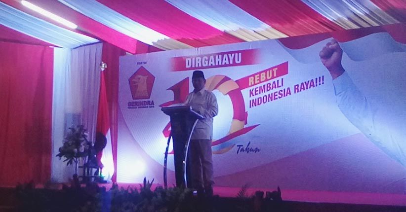 Perayaan 10 Tahun Gerindra, Teriakan Prabowo Presiden Menggema