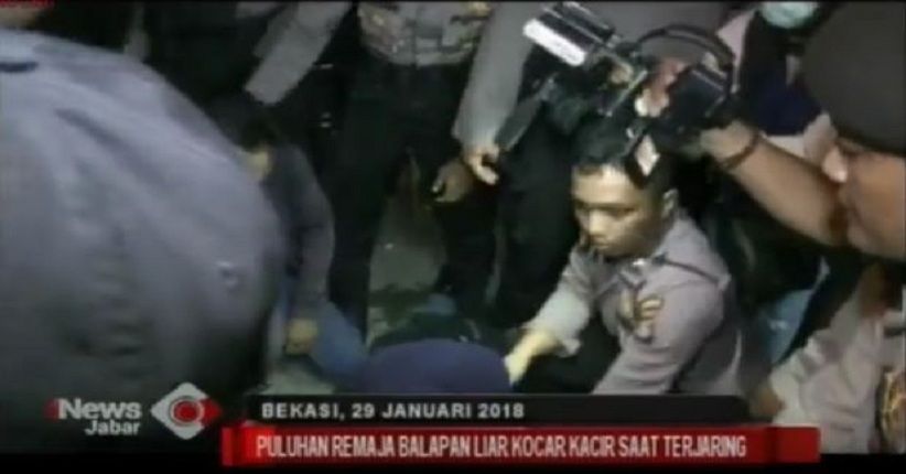 Razia Balap Liar, Puluhan Remaja di Bekasi Kocar-kacir