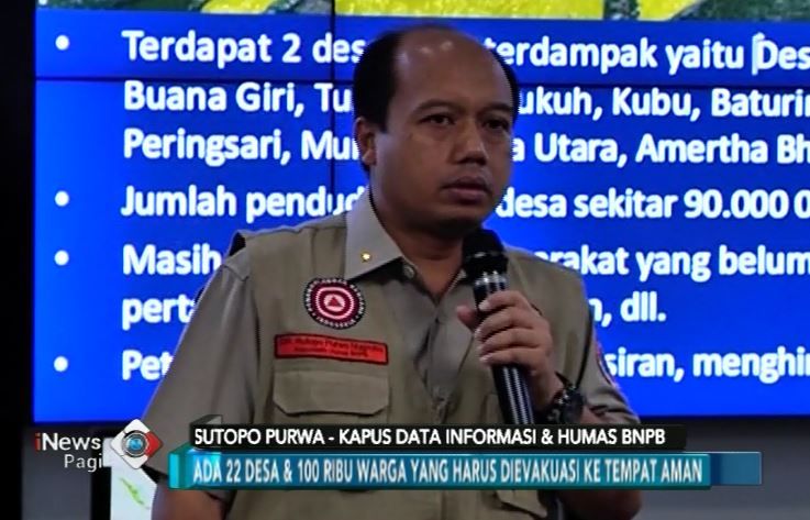 Badan Penanggulangan Bencana Ingatkan Warga Gunung Agung Mengungsi