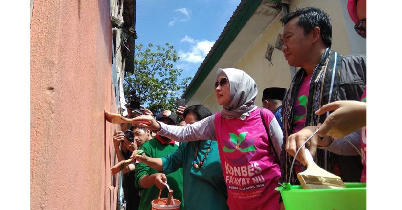 Mural Kebangsaan di Konbes Fatayat NU