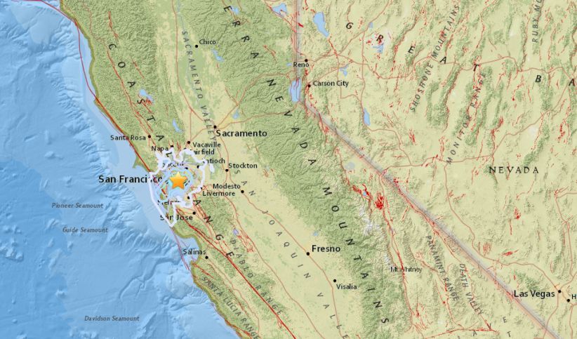 Gempa Bumi Guncang Bangunan di Oakland dan San Francisco
