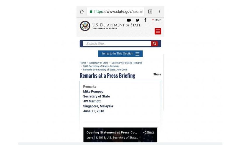 Heboh, Kemlu AS Anggap Singapura Bagian dari Malaysia