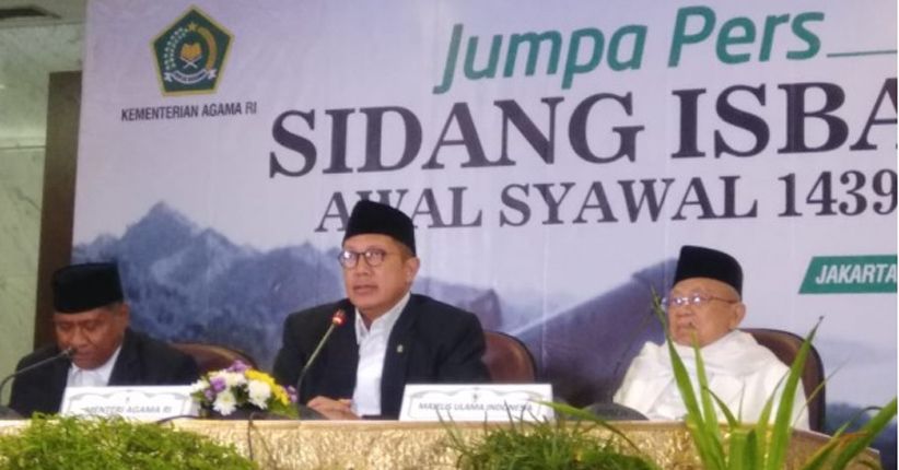 Pemerintah Tetapkan 1 Syawal 1439 H Jatuh pada Jumat, 15 Juni 2018