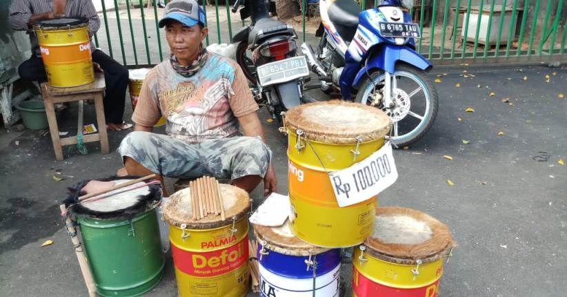 Besok Lebaran, Pedagang Beduk Tanah Abang Raup Untung