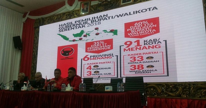 Pilkada 2018, PDIP Klaim Menang di 91 Kabupaten Kota
