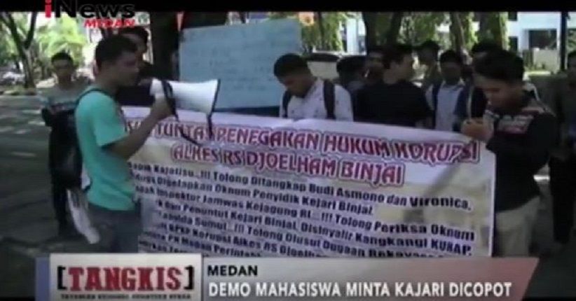 Mahasiswa Demo Desak Kajari Binjai Dicopot