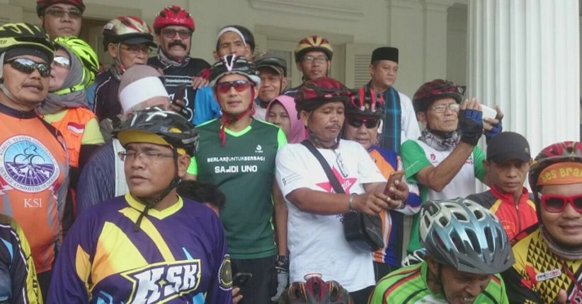 Sandi Launching Sistem Bike Sharing Jakarta di Monas Bulan Juli