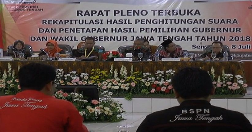 Hasil Rapat Pleno Pilgub Jateng, Ganjar-Yasin Ungguli Sudirman-Ida
