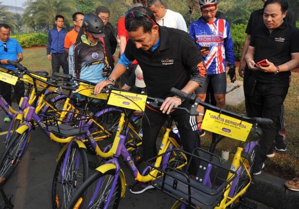 Sandi Luncurkan Bike Sharing Jakarta, 100 Sepeda Tersedia di Monas