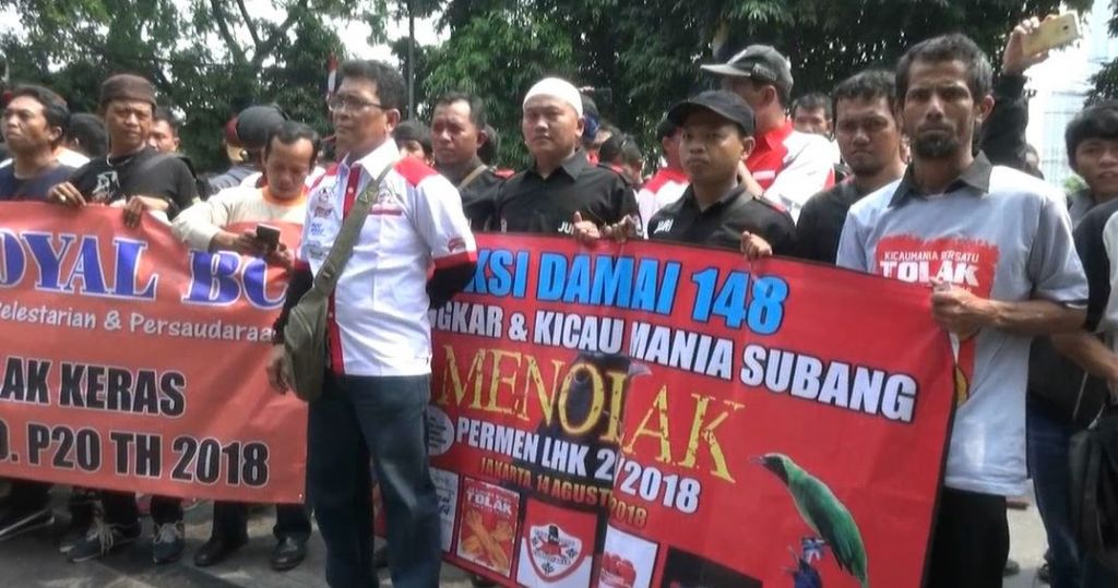 Ratusan Pecinta Burung Kicau Geruduk Kementerian Lingkungan Hidup