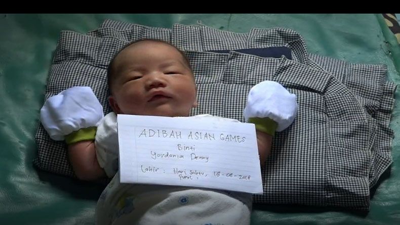 Unik, Bayi di Palembang Diberi Nama Adibah Asian Games