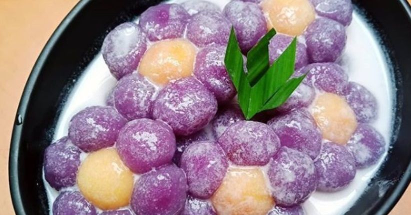 Yuk, Cicipi Kolak Unik Berbentuk Bunga dari Ubi Ungu yang Manis