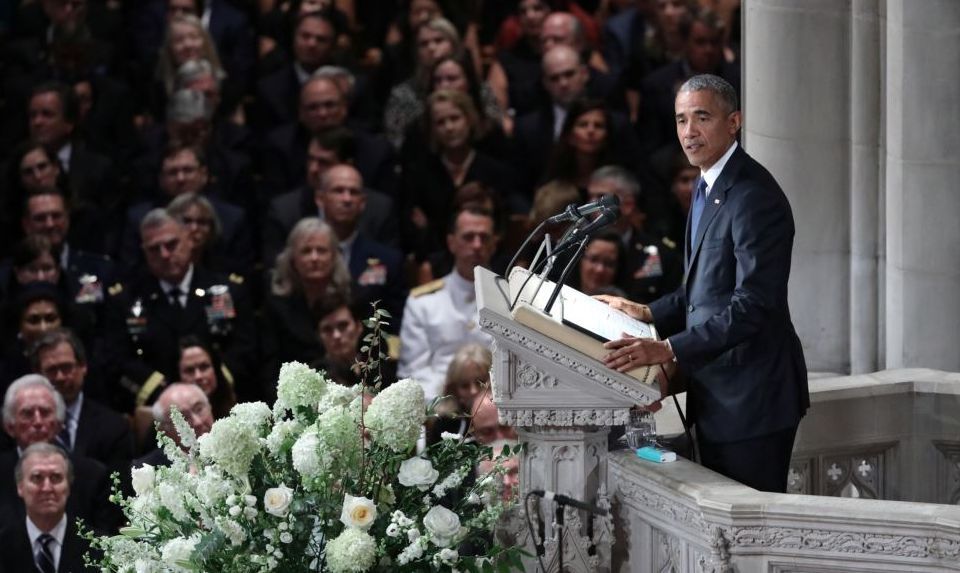 Obama dan Bush Kecam Politik AS saat Pidato di Pemakaman John McCain