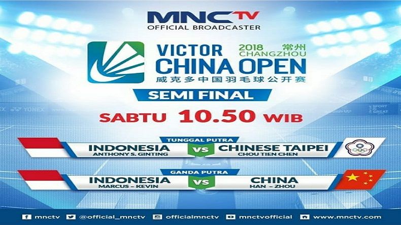 Disiarkan Langsung MNCTV, Ini Jadwal Anthony Ginting dan Marcus/Kevin