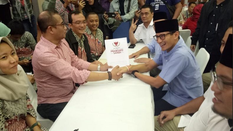 Prabowo Sumbang Dana Kampanye Rp1 Miliar, Sandi Rp1 Miliar