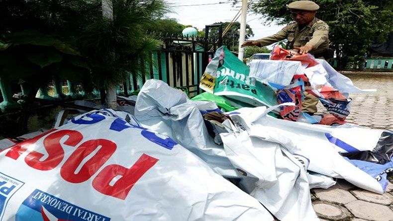 Bawaslu Bantul Tertibkan 247 APK yang Melanggar Aturan