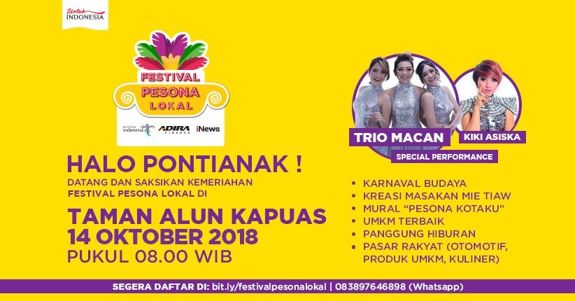 Yuk, Ikuti Aneka Lomba Menarik di Festival Pesona Lokal Pontianak 