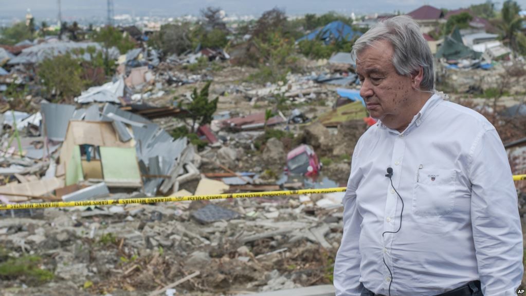Kunjungi Palu, Sekjen PBB Guterres Pastikan Komitmen pada Korban Gempa