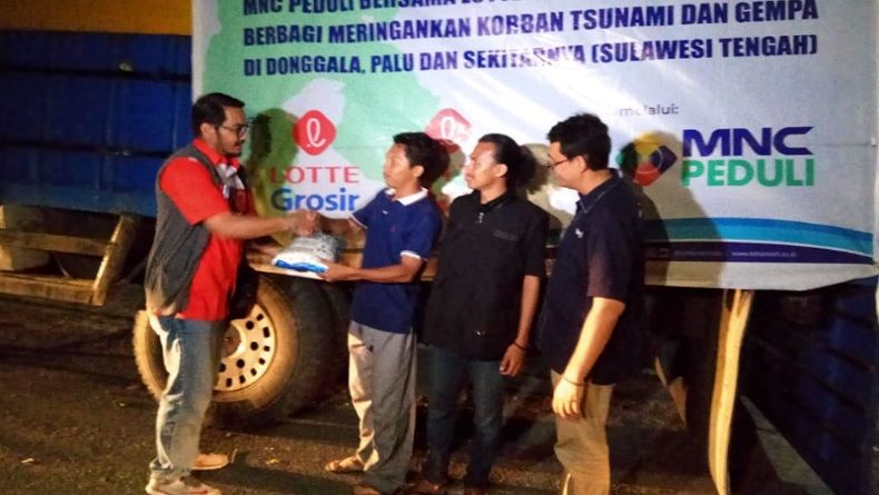 MNC Peduli, Lotte Mart, dan Lotte Grosir Kirimkan Bantuan ke Sulteng