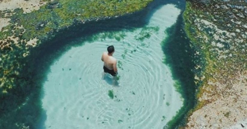 Pantai Kalipucung Tulungagung Miliki Kolam Renang Alami Tepi Laut